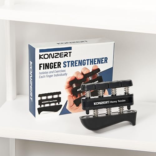 Finger Strengthener - Grip Strength Trainer, Forearm & Hand Gripper Exerciser, Strengthening Grip for Therapy, Guitar Handgrip, Wrist Strengtheners - size: Heavy Tension of 9 LBS