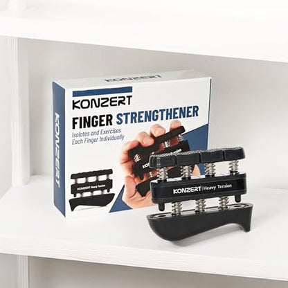 Finger Strengthener - Grip Strength Trainer, Forearm & Hand Gripper Exerciser, Strengthening Grip for Therapy, Guitar Handgrip, Wrist Strengtheners - size: Heavy Tension of 9 LBS