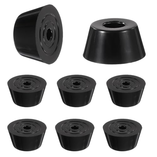 HARFINGTON 8Pcs Anti Vibration Rubber Feet 1.2"L x 0.9"W x 0.6"H 0.2"Dia Isolator Rubber Bumper Air Compressor Foot Pads for Generators Pressure Washers, Black