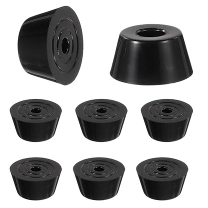HARFINGTON 8Pcs Anti Vibration Rubber Feet 1.2"L x 0.9"W x 0.6"H 0.2"Dia Isolator Rubber Bumper Air Compressor Foot Pads for Generators Pressure Washers, Black