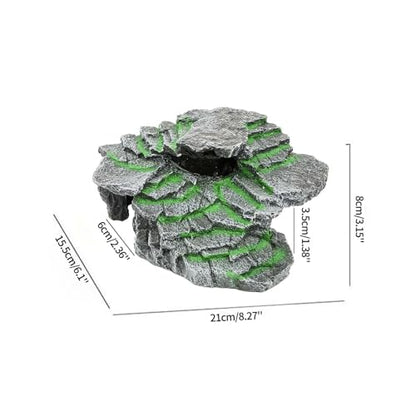 Turtle Basking Platform Turtle Tank Decoration for Aquariums & Terrarium, Turtle, Lizard, Reptile Habitat Hideout (Black)