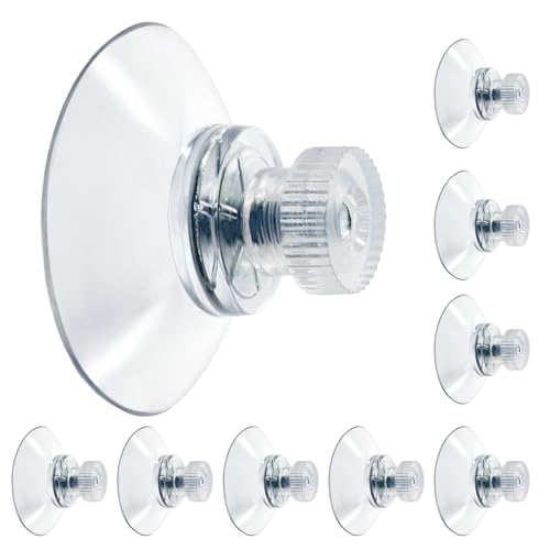 10 Pack 32mm Suction Cups with Screws Nut, Clear PVC Sucker Pads Holder, Strong Sucker Suction Cup Holder for Window, Bathroom Wall, Car Shade, Home Decoration - size: 32mm