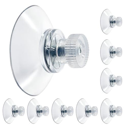 10 Pack 32mm Suction Cups with Screws Nut, Clear PVC Sucker Pads Holder, Strong Sucker Suction Cup Holder for Window, Bathroom Wall, Car Shade, Home Decoration - size: 32mm