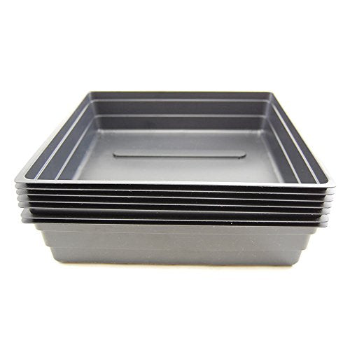 Plant Germination Drip Trays - Pack of 5-10" by 10" Black Plastic Greenhouse Growing Trays with No Drain Holes - for Seedlings, Microgreens, Wheatgrass, More - size: Pack of 5