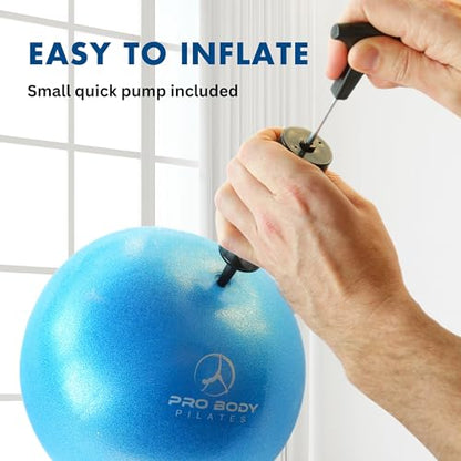 ProBody Pilates Ball Small with Pump - 9 Inch Small Exercise Ball - color: Teal
