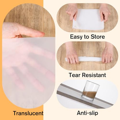 2pcs Clear Silicone Mat,24 X 20 cm/9.45 X 7.87 in Silicone Mats for Crafts,Silicone Mats for Kitchen Counter,Heat Resistant, Non-Slip, Waterproof, Washable Silicone Sheet