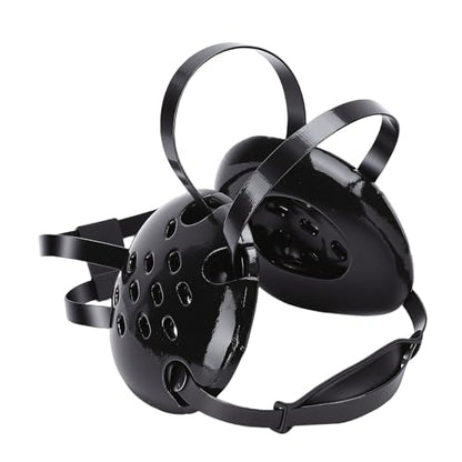 Wrestling Headgear Grappling Ear Guard MMA Ear Protector with 11-Hole Breathable Design and Soft Chin Pad for Adult Men Women Black