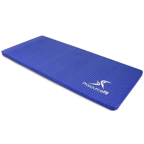 ProsourceFit Extra Thick Yoga Knee Pad and Elbow Cushion 15mm (5/8”) Fits Standard Mats for Pain Free Joints in Yoga, Pilates, Floor Workouts - color: Blue