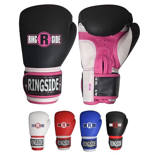 Ringside Pro Style Boxing Training Kickboxing Muay Thai Sparring Gloves - color: Black/Pink, size: Large-X-Large