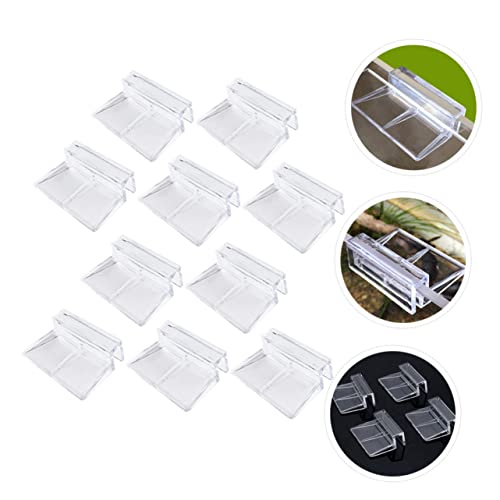 Mikikit 10pcs Aquarium Bracket Clips for Glass Tanks Durable Support Holders for Fish Tank Lids Easy Installation for Home and Shop Use