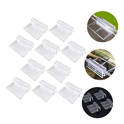 Mikikit 10pcs Aquarium Bracket Clips for Glass Tanks Durable Support Holders for Fish Tank Lids Easy Installation for Home and Shop Use