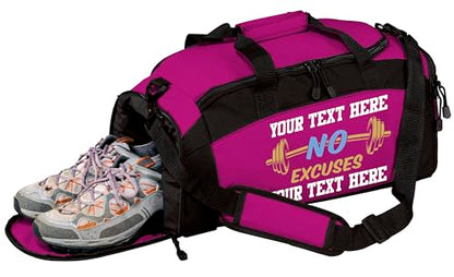 Personalized Weightlifting Duffel Bag – Custom Gym Bag with Name & Logo – Heavy Duty Workout Bag for Men & Women – Lifting, Powerlifting, Bodybuilding Training Gear - color: Pink, style: Weightlifting