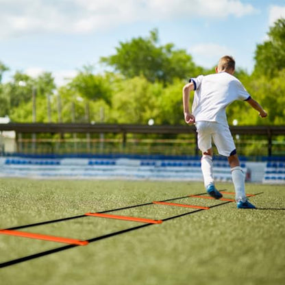 GHB Pro Agility Ladder Agility Training Ladder Speed 12 Rung 20ft with Carrying Bag - color: Orange-2 Pack