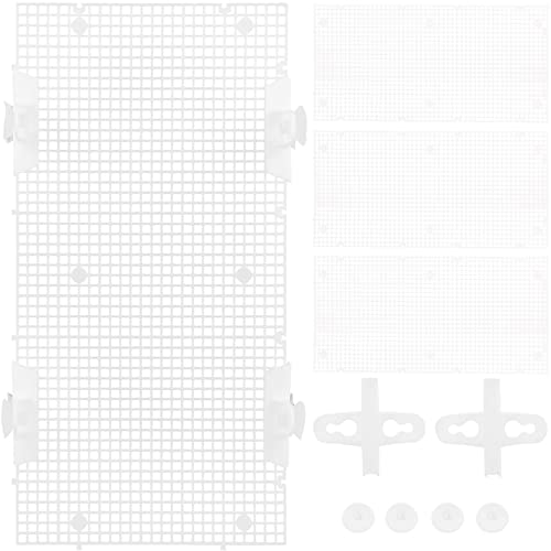Toyvian 4pcs Aquarium Divider Panel Transparent Fish Separator for Betta Fish Easy Install Cups Cuttable for Various Tank Isolation Board