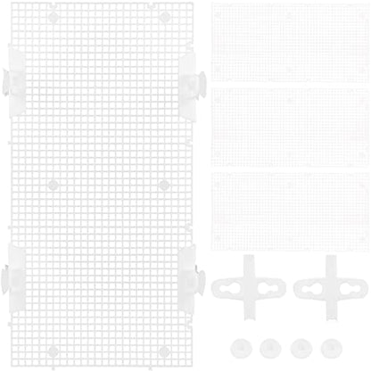 Toyvian 4pcs Aquarium Divider Panel Transparent Fish Separator for Betta Fish Easy Install Cups Cuttable for Various Tank Isolation Board