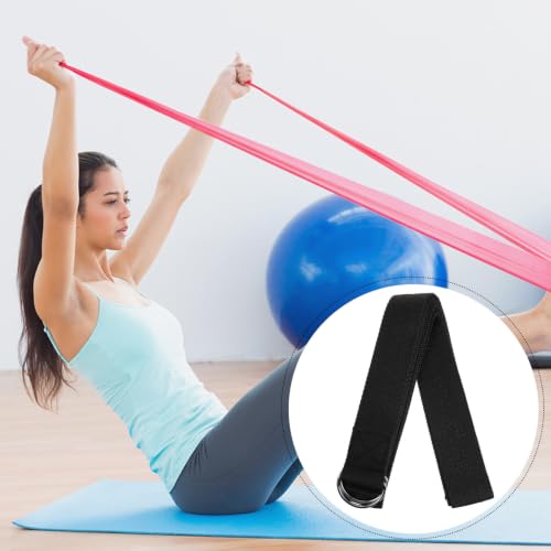 Black Polyester Cotton Xmas Yoga Stretching Strap 3.2m for Yoga Workout
