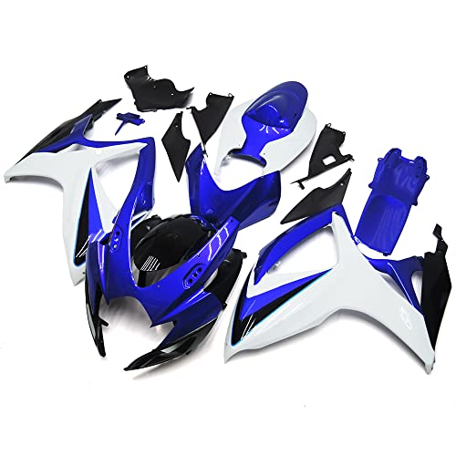 Injection Mold Fairing Kit Fit for Suzuki GSXR600 GSXR750 2006 2007 K6 06 ABS Plastics Bodywork Blue White Body Kits - size: Style 2