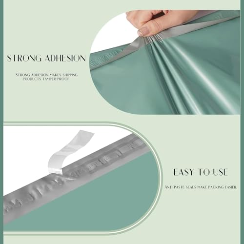 Metronic Poly Mailers 14.5X19 1000 Pack, Strong Adhesive Shipping Bags for Clothing, Waterproof and Tear-Proof Shipping Envelopes, Packaging Bags Mailers Poly Bags in Grayed Jade Green - color: Grayed Jade Green, size: 14.5x19 1000PC