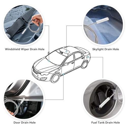 2 Pack 120 Inch Flexible Drain Brush, Sunroof Drain Cleaning Tool for Ice Maker, Refrigerator & AC Drain Line - style: 120 IN