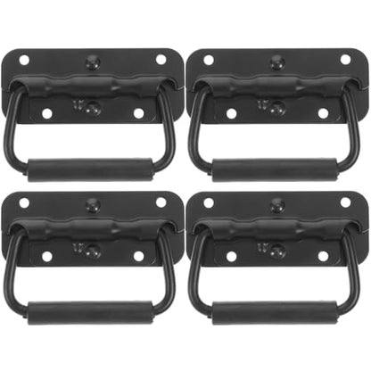 4Pcs Spring Loaded Surface Mount Handles Replacement Boat Ring Pull Handles with Flush Lift Design for Cabinets Toolboxes and Cases 3.9x1.8x1.6In