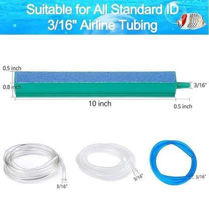 Aquarium Air Stone 10 Inch Long Air Stone Bar Kit with Square Oxygen Diffuser Bubble Release Mineral Airstones for Fish Tank Pumps DWC Bucket Reservoir Pond - color: Blue, size: 10 Inch