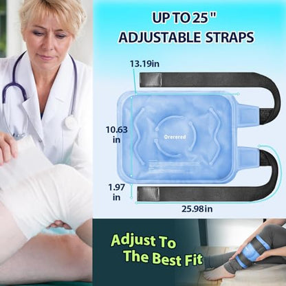 Ice Packs for Injuries Reusable Knee Gel Ice Pack Wrap for Swelling Blue | Pliable Low-Freeze Gel, Multi-Joint Pain Relief, Hands-Free Secure Strap, Accelerated Recovery Tool, Large - color: 1pc Knee Ice Wrap-blue