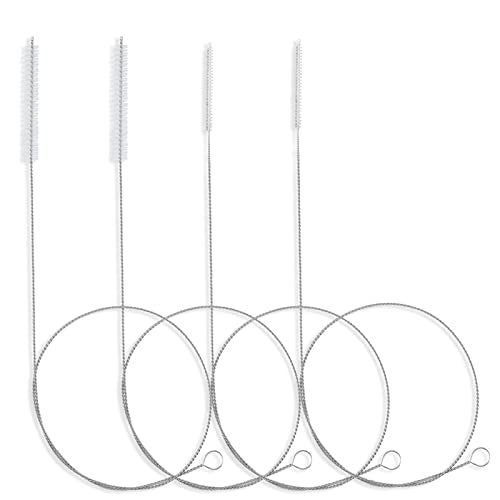 30 Inches Flexible Tube Brush, Extra Long Straw Brush, Pipe Cleaner Brush for Cleaning Straw, Feeding Tube, Siphon Hose, Drain Clog, 4PCS (White)