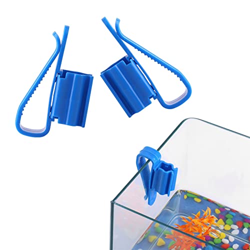 2Pcs Multifunction Plastic Adjustable Fish Tank Mounting Clip Water Pipe Tube Clamp Hose Holder High Hardness Durable for Aquarium Tank Cleaning Water Changing