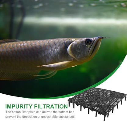 20pcs Fish Tank Undergravel Filtration System Fish 10 Gallon Tank Divider Fish Tank Stand Under Gravel Substrate for Black Fish Tank Bottom Grid