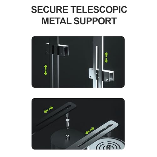 Aquarium Light Riser, Aquarium Light Bracket, Aluminum Alloy High Adjustable Aquarium Light Holder,Fish LED Aquarium Light Stand for Hanging Lamp (Black)