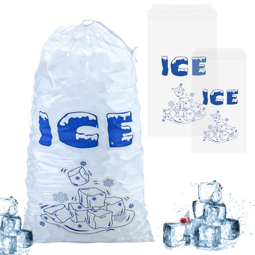 150 Pack Ice Bags with Drawstring Ice Bags for Ice Machine Thick Plastic Bags for Ice Reusable Ice Storage Bags Portable Heavy-Duty Ice Cub Bags for Freezer, 5+10LB - style: 5 lb + 10 lb