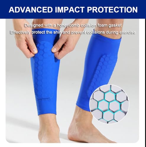 2 Pack Soccer Shin Guards Soccer Adult, Soccer Shin Guards for Kids Soccer Shin Pad with Honeycomb Pads, Shin Defender Shin Guard Sleeves, Ski Shin Guards Ski Shin Pads - color: White, size: Medium