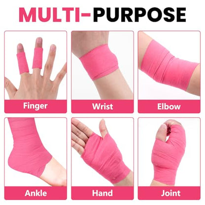 NUITPY 6 Pack Athletic Tape, Pink Sports Tape, Easy Tear Wrist Tape, Strong Adhesion Tapes for Boxing, Gymnastics, Hockey, Soccer, Lacrosse and First Aid - color: Pink-6 Rolls