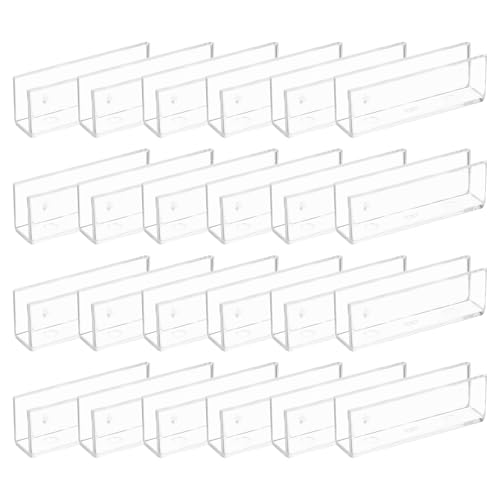 uxcell 24Pcs Plastic Glass Connector, Suitable for 8mm Thick 180 Degree Glass to Glass Clamp, Fixing Bracket Rimless Clip Holder for Aquarium Fish Tank Display Shelves, Transparent - color: Transparent, size: 8mm