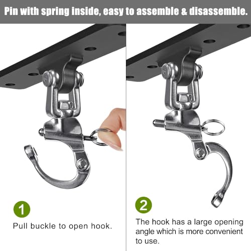 Dolibest Heavy Bag Hangers Brackets, Punching Bag Hangers, Heavy Bag Ceiling Mount for Body Weight Strength Training Systems, Aerial Yoga Swing & Hammock, Resistance Band - color: 4 Holes Punching Bag Hanger With Chain