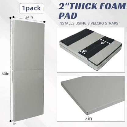 1-Piece Wall Pads for Gym, 2" Thick Wall Cushion Padding Basketball Court Garage Wall Mount Protector, 60" L x 24" W Anti Collision Exercise Mats for Basement Taekwondo - color: gray