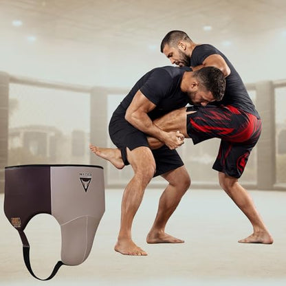 Mytra Fusion Groin Guard Boxing Groin Guard for MMA, Muay Thai, Kickboxing and Martial Arts Abdominal Protector for Training, Sparring, Grappling, Taekwondo and Fighting - size: Large-X-Large