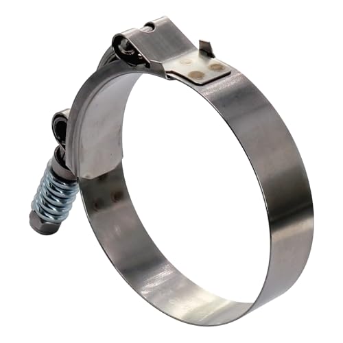 2.25" Heavy Duty T Bolt Hose Clamp Stainless Steel - Working Range 61-69mm for 2.25" I.D. Hose with 3mm - 6mm Wall Thickness, Auto-adjusting keeps Constant Tension (61mm - 69mm, 2 Pack) - size: 2.25" Hose Clamp 61mm - 69mm (2.40" - 2.72")