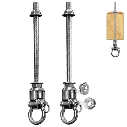 2-Pack Heavy Duty Swing Hangers with Bearings- 304 Stainless Steel Swing set Brackets, 1500LB Capacity for Porch Swings, Hanging Chairs, Punching Bags, Gym Equipment - style: 2 Pack