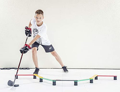 Hockey Revolution Lightweight Stickhandling Training Aid, Equipment for Puck Control, Reaction Time and Coordination - style: MY ENEMY LIT