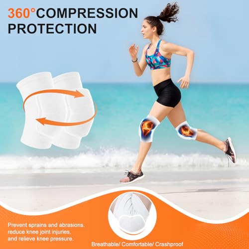 Volleyball Knee Pads for Girls Women Men Youth Kids Knees Protective - color: White, size: Small