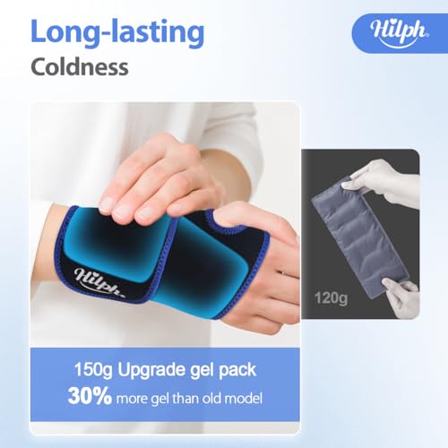 Hilph Wrist Ice Pack Wrap, Carpal Tunnel Relief Wrist Brace with Gel Pack | Reusable Hot Cold Compress for Hand Injuries, Arthritis, Tendonitis, Surgery Recovery, Post-Workout, Black - style: Black-1 Ice Pack