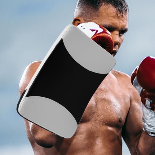ORFOFE Taekwondo Kick Pad Kicking Target Large Curved Handheld Shield Black White for Martial Arts Training Side Kick Practice