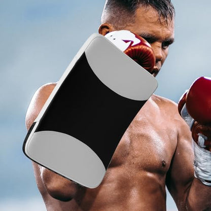 ORFOFE Taekwondo Kick Pad Kicking Target Large Curved Handheld Shield Black White for Martial Arts Training Side Kick Practice
