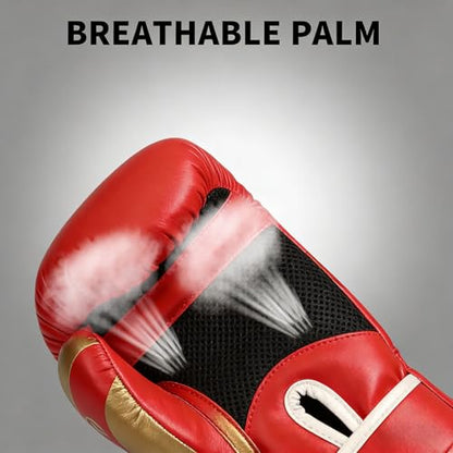Kids Boxing Training Gloves, Sparring Boxing Gloves for Boys Girls - color: Red, size: 12 oz