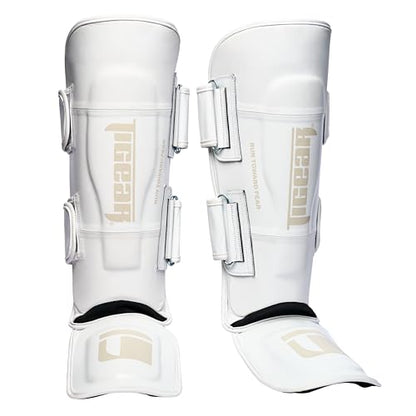 Tigear APEX4 Lunar - Martial Arts Shin Guards | Muay Thai, MMA, Kickboxing & Sparring | 100% Buffalo Leather