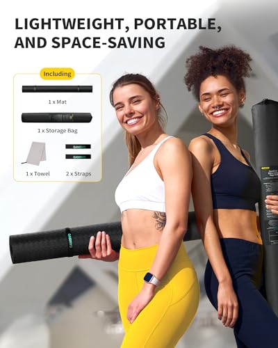 CAMBIVO 72''x48'' Large Yoga Mat, Extra Thick TPE Workout Mat - color: BLACK, size: 8mm