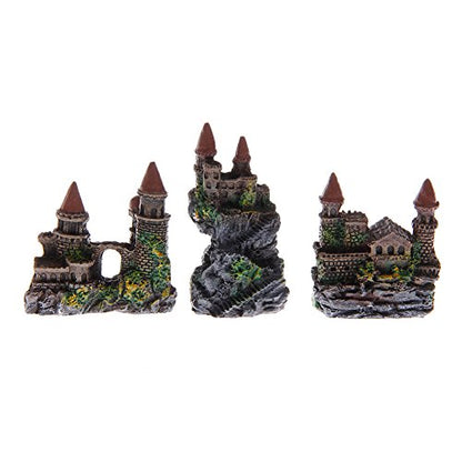 Aquarium Castle Decoration Small Resin Castles Hideouts Stone Cave Hide House Fish for Tank Accessories for Betta Shrimp Aquarium Decoration