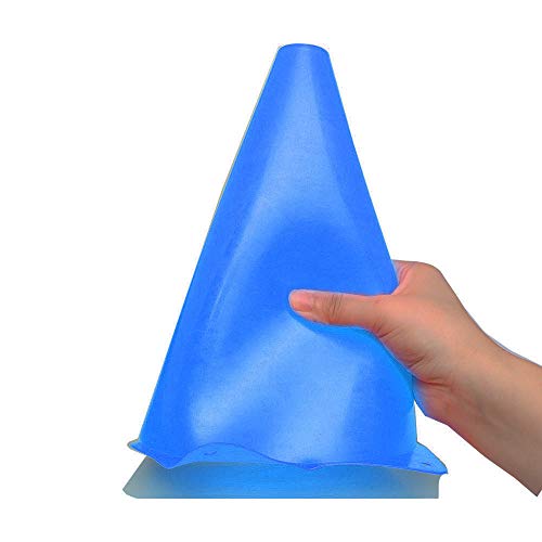 Alyoen 9 inch Traffic Cones, Plastic Sport Cones, Blue Soccer Training Cones for Outdoor Activity & Festive Events (Sets of 10/15/ 20) - color: Blue-10 Pack