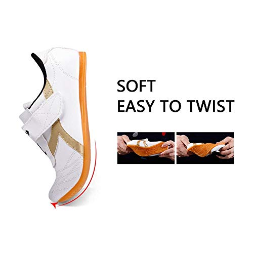 Dilwe Boxing Shoes, PU Leather Soft Sole Taekwondo Shoes for Taichi Gym Exercise(38)